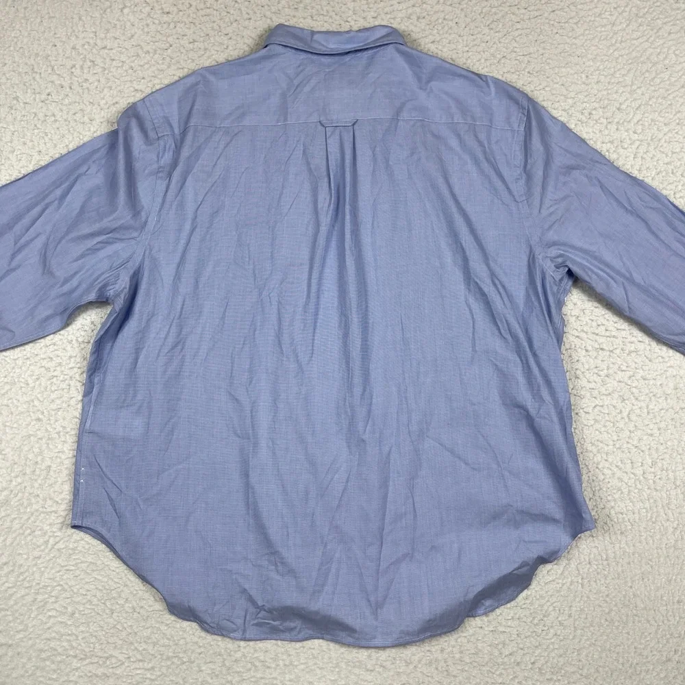 Polo Ralph Lauren Button Down Shirt Mens XXL Blue Oversize Fit End On End Cotton